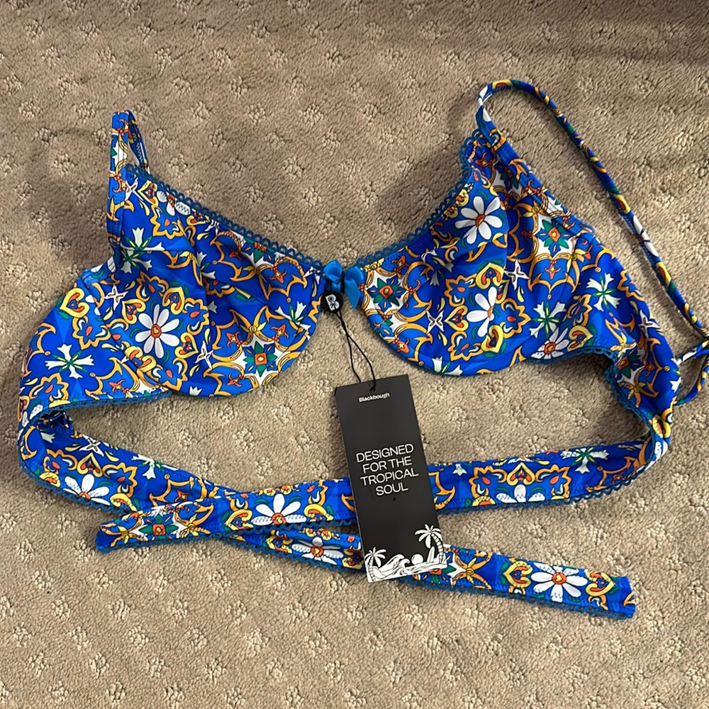 Blackbough swim candice underwire top, blue murano